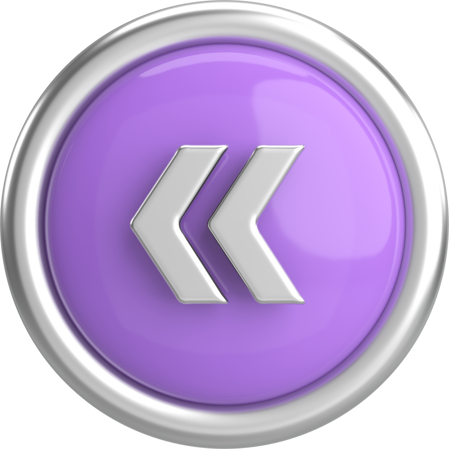 Previous button. Back button. 3D illustration.