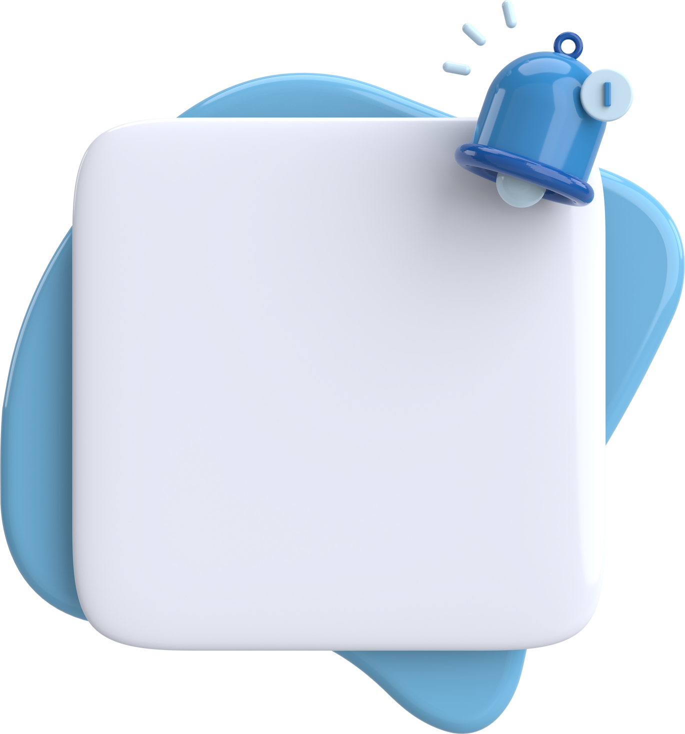 3D notification box. 3D illustration.