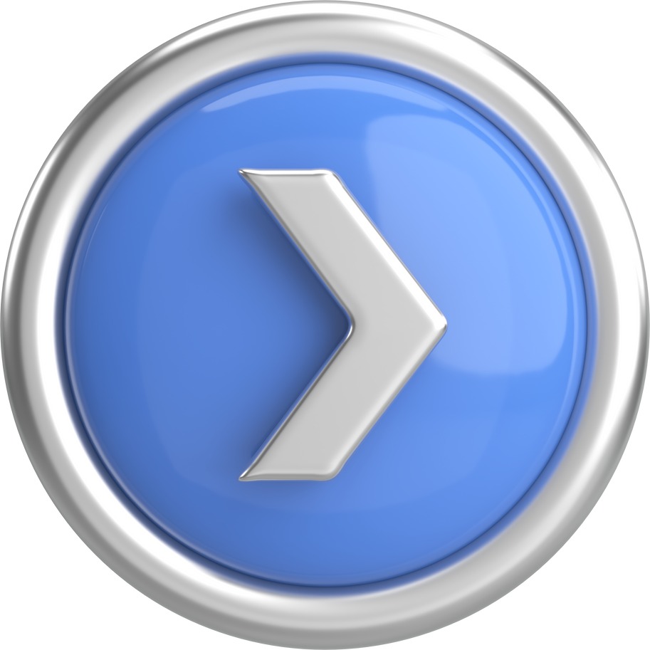 Next button. Continue button. 3D illustration.