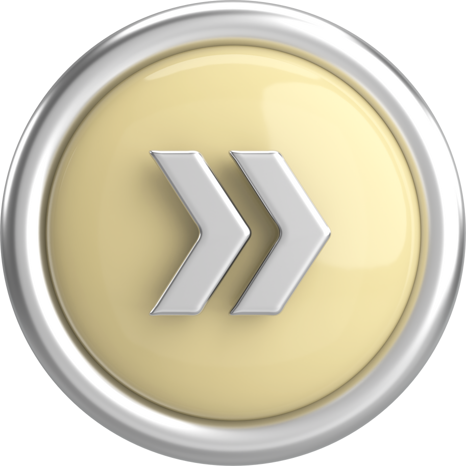 Next button. Continue button. 3D illustration.