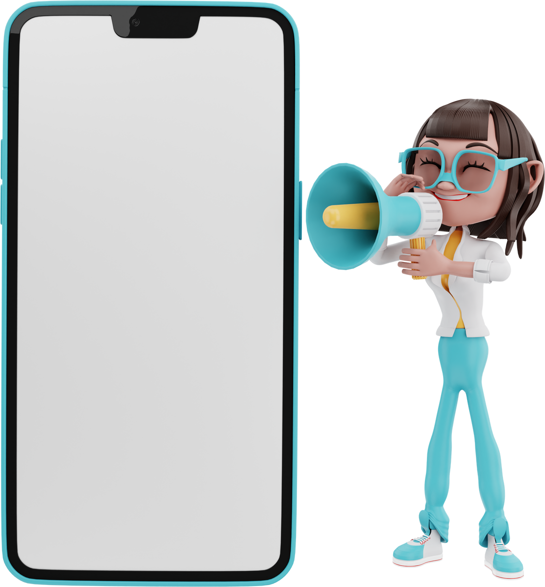3D Cellphone Notification Mascot